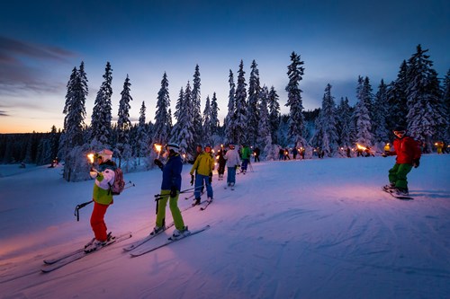 Trysil-Norway skiing holidays-headlamp night skiing