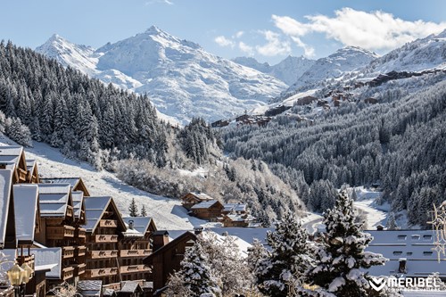 meribel view of valley in snow