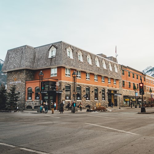 Mount Royal Hotel in Banff exterior in winter