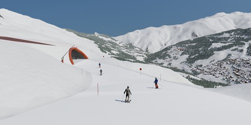 Meribel Roc de Fer new piste tunnel.jpg