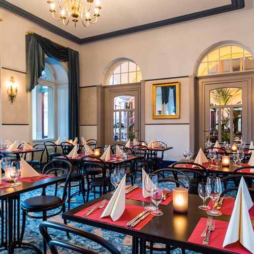 dining area at the Hotel Terrace in Engelberg, Switzerland