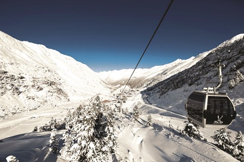 Obergurgl ski weekends Austria button lift view of valley snow