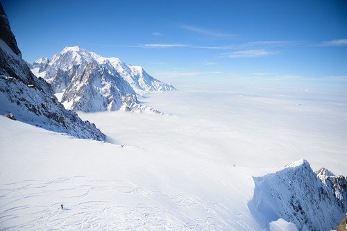 Chamonix ski weekends France view wide slope above cloud